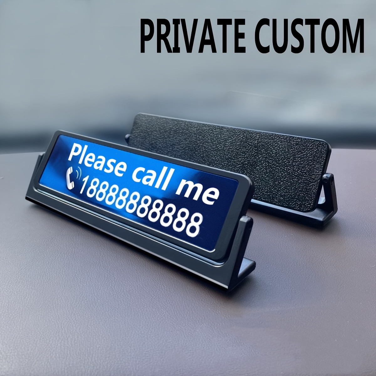 TEMU Custom Car Ornament Phone Number Plate, Temporary Car Parking Number, Mobile Number Plate, Decorative Car Accessories, High-end Creative Auto