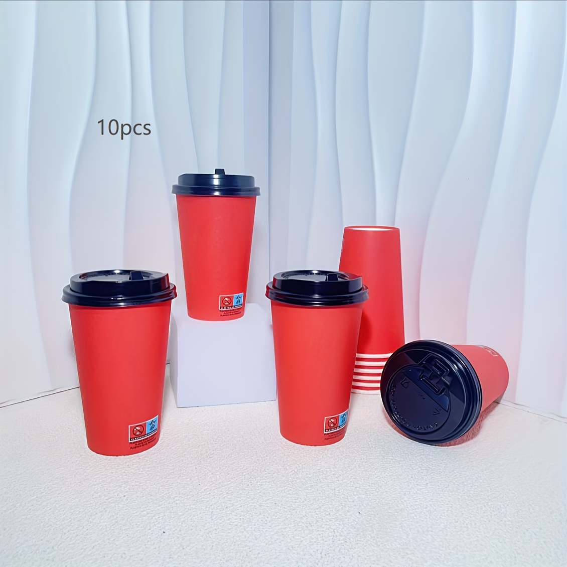 16 oz plastic cups with dome lids 12oz Clear PET Plastic Cups with 2" Wide Hole Dome Lid & Straw 10 Pack