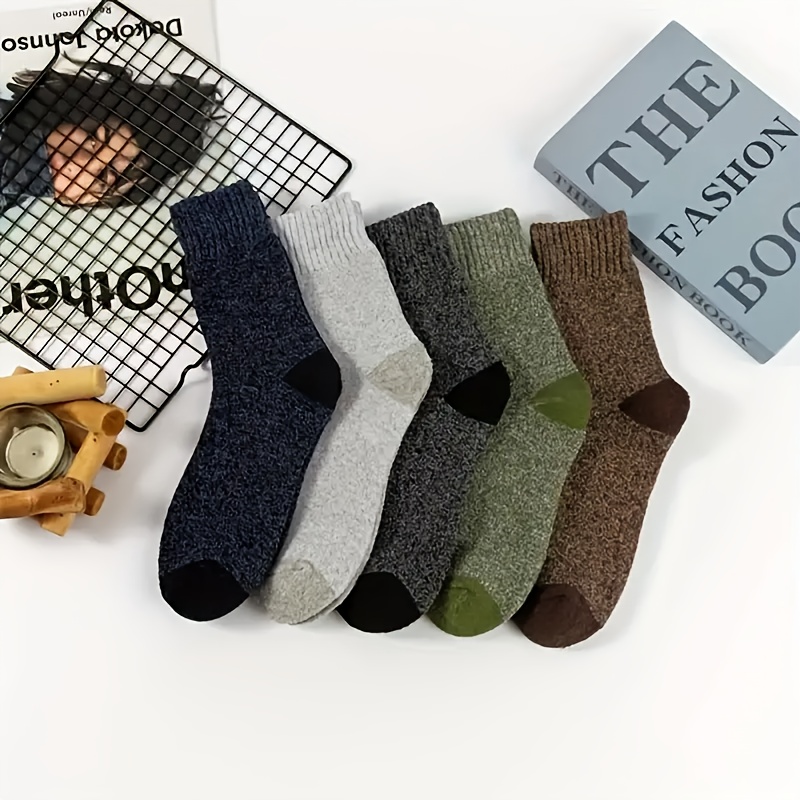 6 Pairs Men Women Winter Warm Socks, Thick Comfortable