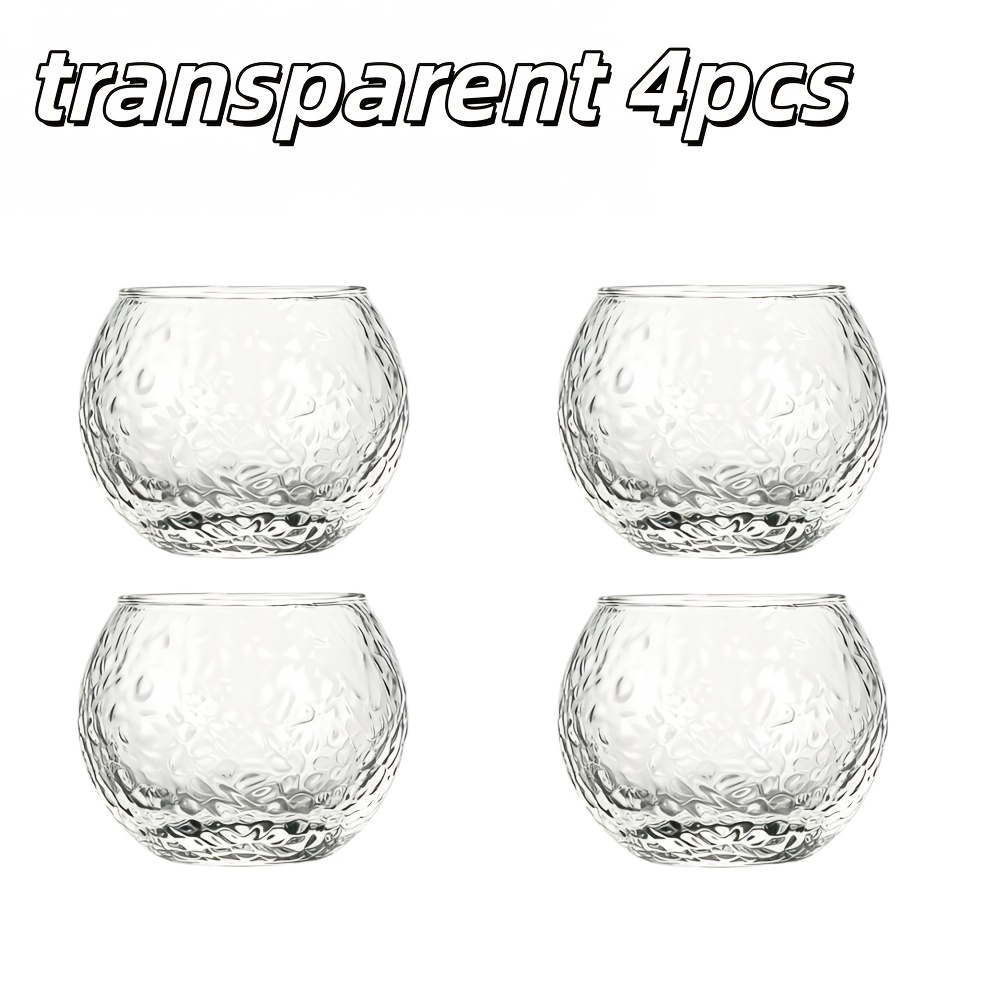 TEMU 4pcs Transparent Round Ball Ice Dew Glass Candle Holders, Tea Light Holders For Wedding Home Decor, Bachelorette Party Gatherings Gift