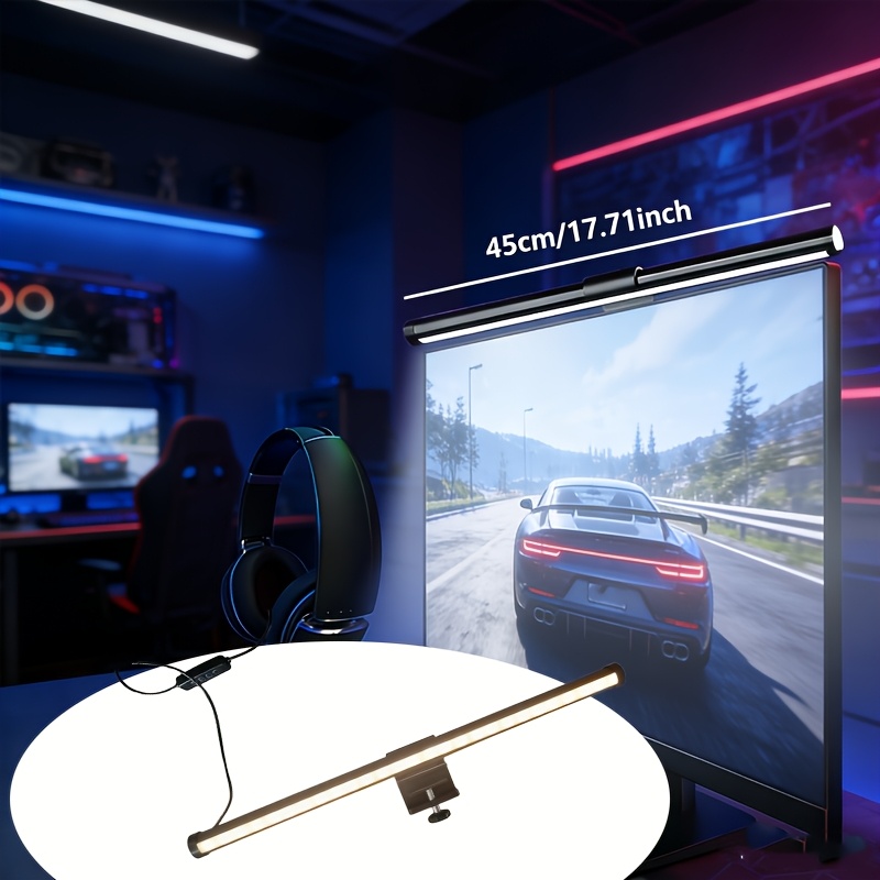 Three-Color Dimming Computer LED Screen Desk Lamp