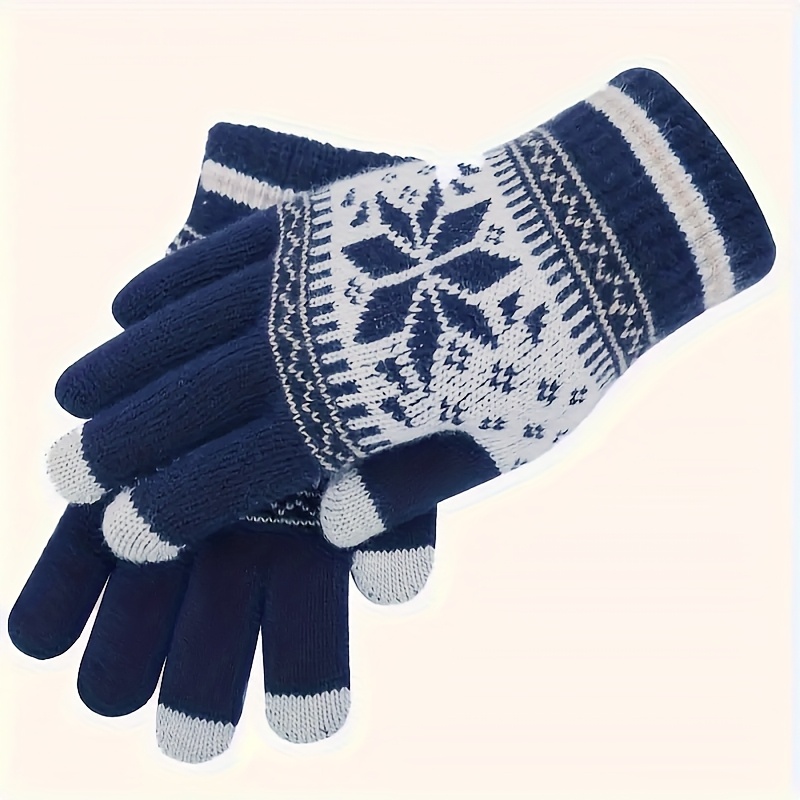 TEMU Gants d'hiver à écran tactile de neige, doublés en polaire chauds, pour fête de Noël - Style unisexe
