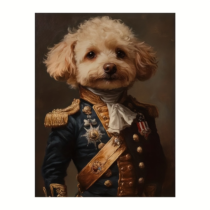 TEMU 2d Flat, 2d Flat, Custom Pet Portrait, Renaissance Pet Portrait, Portrait, Vintage Gentleman And Lady, Royal Family Crown, Historical