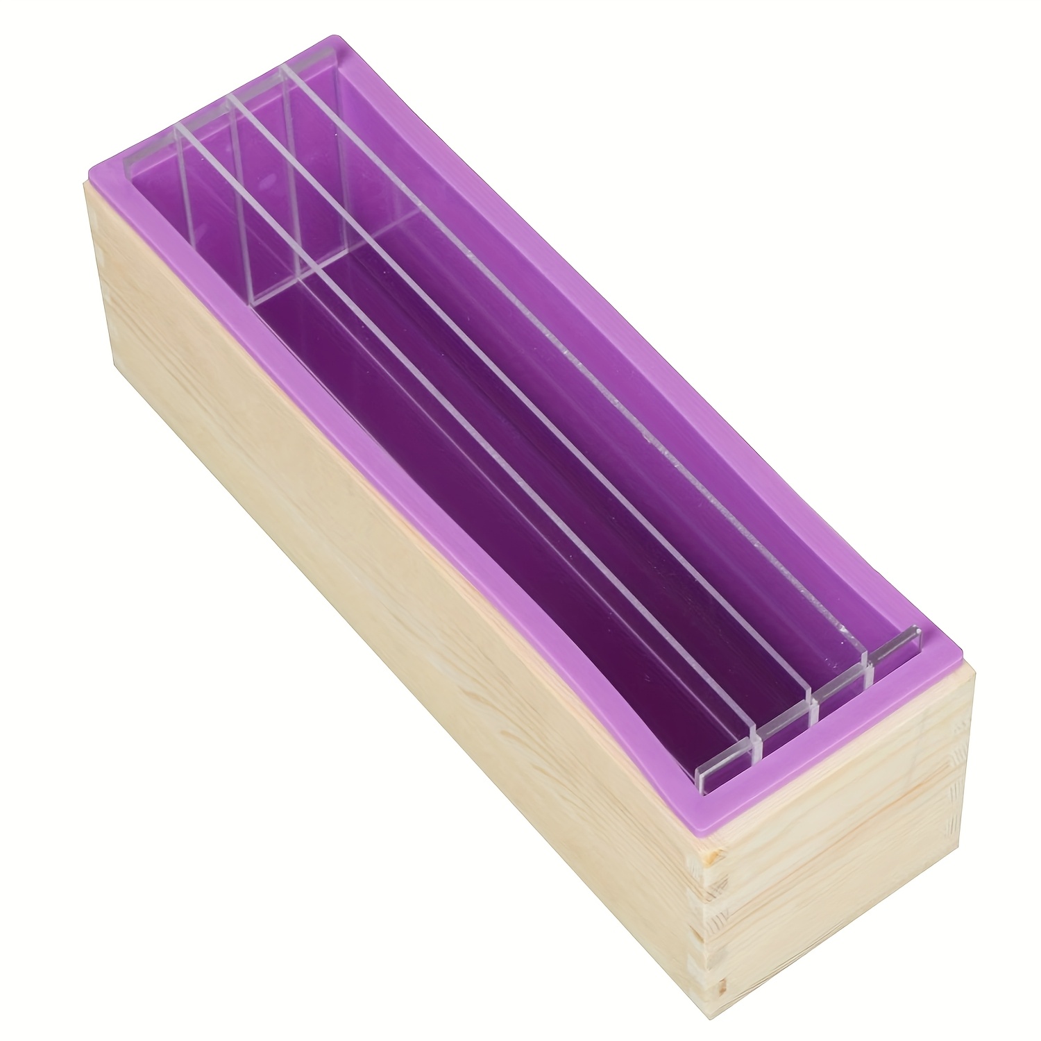 TEMU 1200ml/42oz Silicone Soap Molds, Soap Making Mold With 5 Acrylic Dividers, Diy Swirl Tools For Soap Making