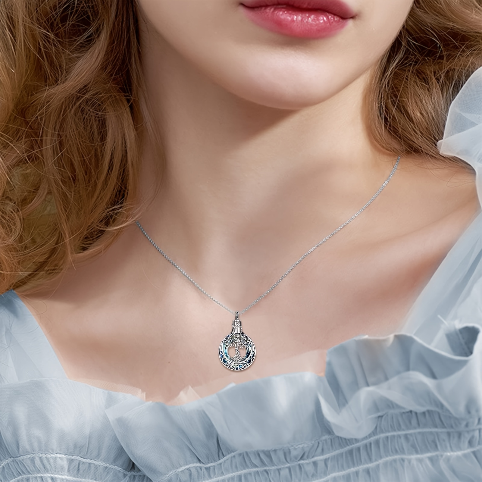 Tree of Life Urn Necklace in S925 Sterling Silver