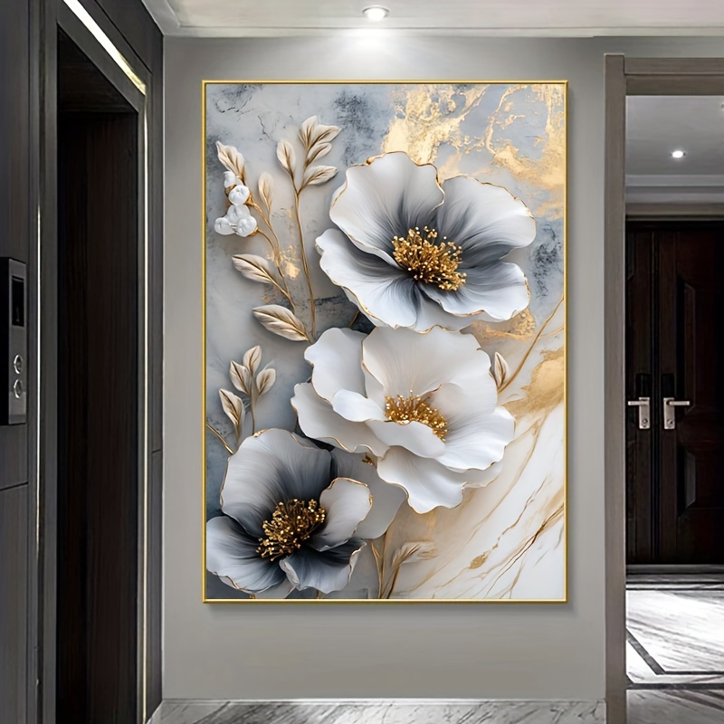 

Floral Canvas Wall Art - 31.49 .24 Inch Flower Canvas Painting, Vintage-inspired Abstract Wall Decor For Bedroom & Living Room