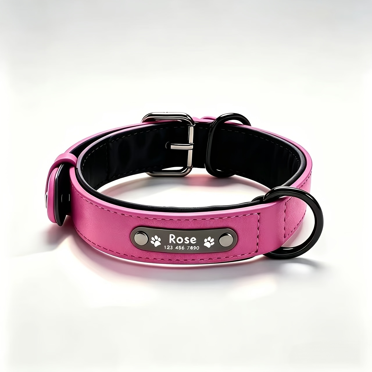 TEMU 1pc Custom Dog Collar, Personalized Dog Neck Collar, Leash Collar, 5 Colors, Large And Small Sizes, Collar For Large And Small Pets