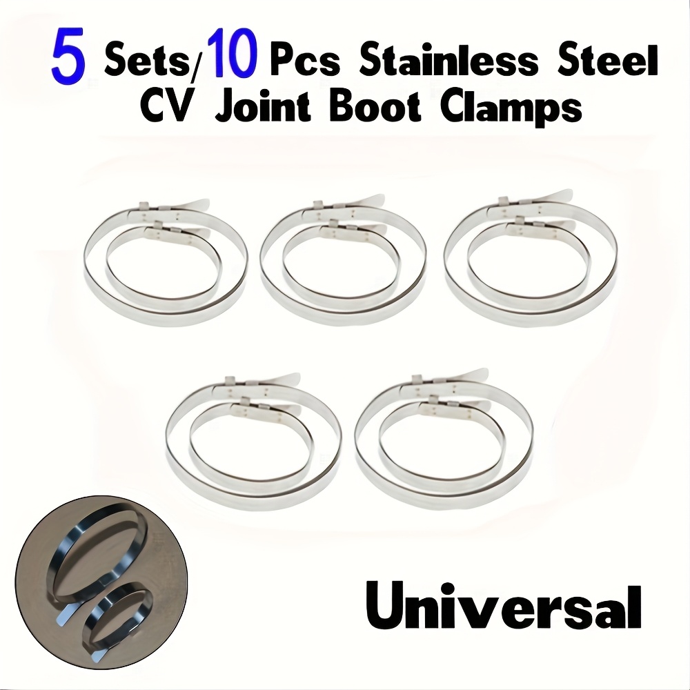 E-shop URTUE 10 Stück Edelstahl CV-Gelenkboot-Klammern-Set, Universal-Fit, Langlebig Korrosionsbeständige Antriebswelle CV--Schutzklammern für