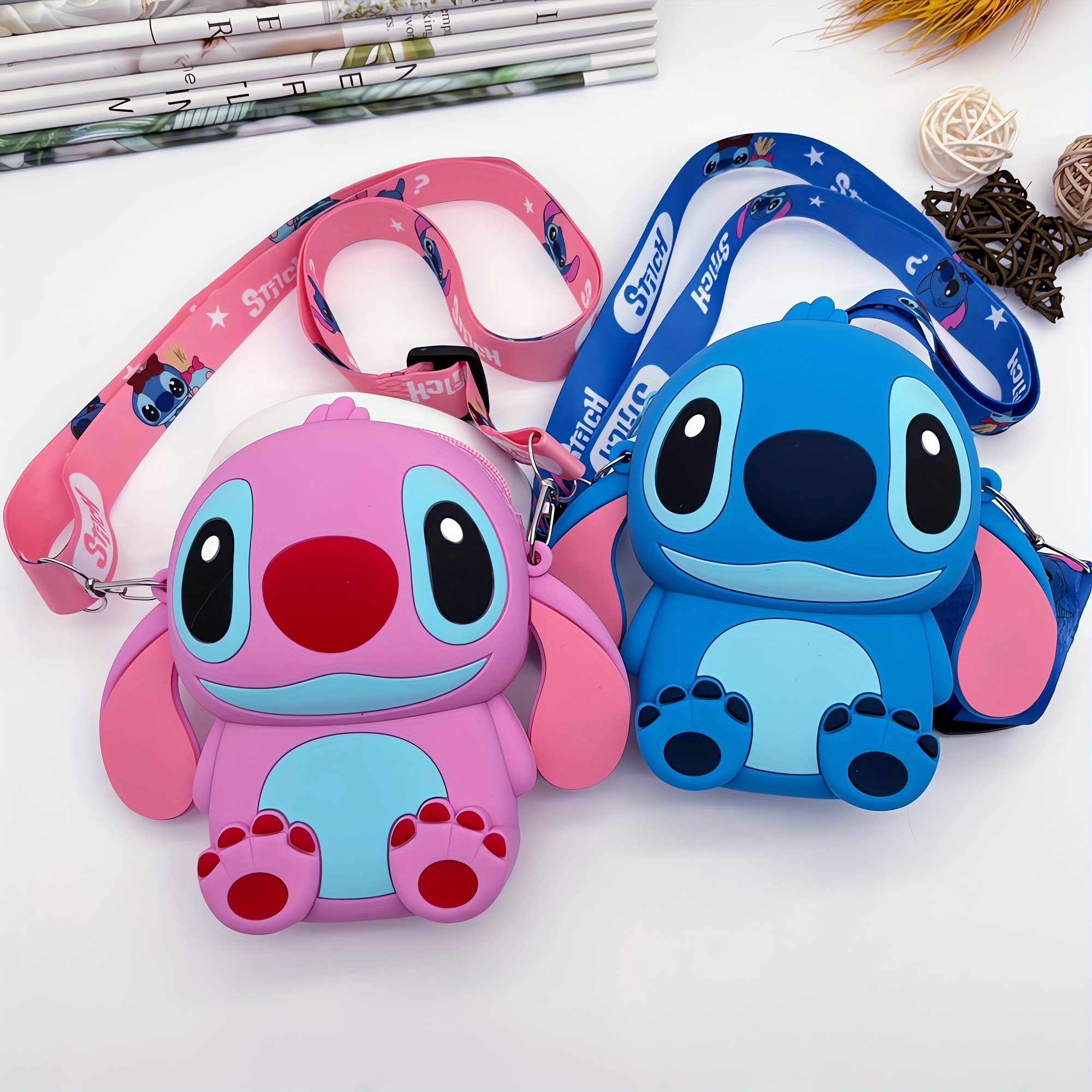 

1pc, Disney Stitch Crossbody Bag With Adjustable Shoulder Strap, Handbag With Zipper, Cartoon Stitch Coin Wallet Purse
