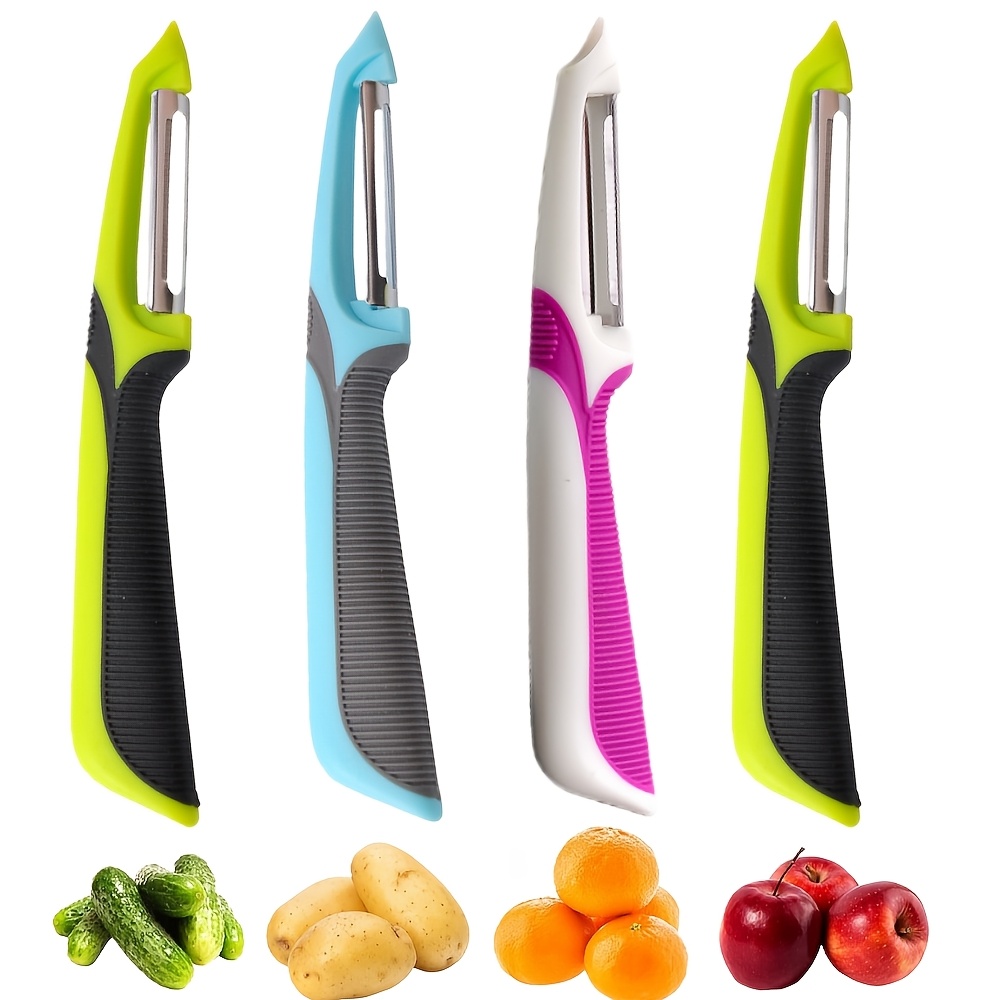 E-shop 4er-Set Gemüseschäler für die Küche, Edelstahl Kartoffel Karotte Gemüse Zucchini Gurke Schäler, Ultradünne Schälmethode
