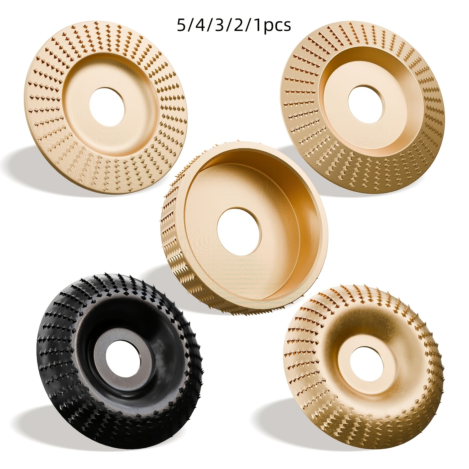 

Set Of 4 Wood Sanding Discs For Angle Grinder, Wood Carving Wheel, Milling Wheel, Wheel, Carbide Wood Grinding Discs For Sculpting, Smoothing, And Trimming