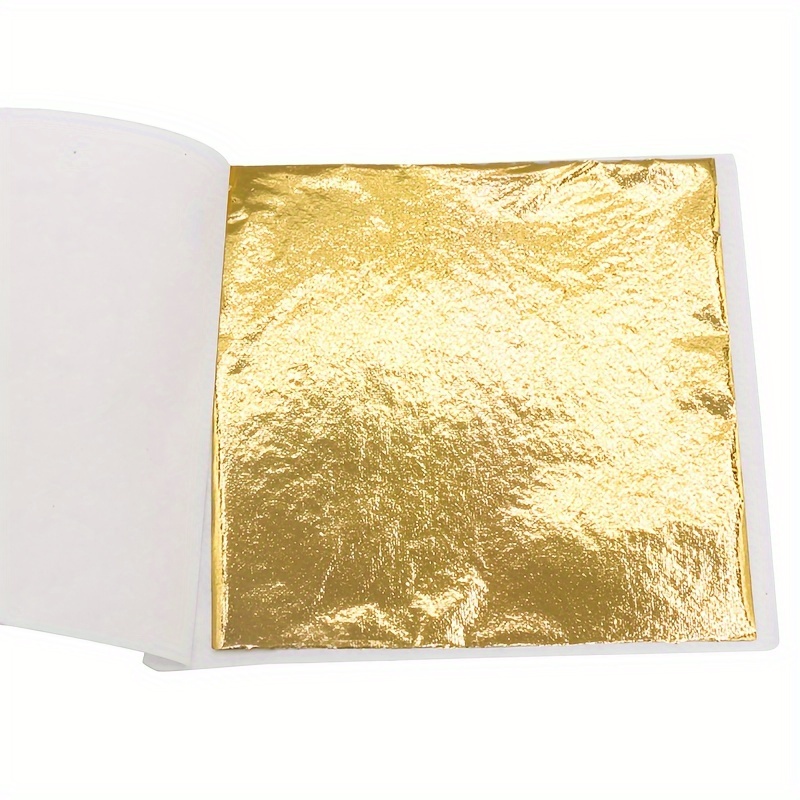 

100 Sheets Plastic Golden Leaf Foil In Loose Sheets For Nail Art, Painting, Crafts, Wall Decorations, 8x8.5 Cm / 13x13.5 Cm