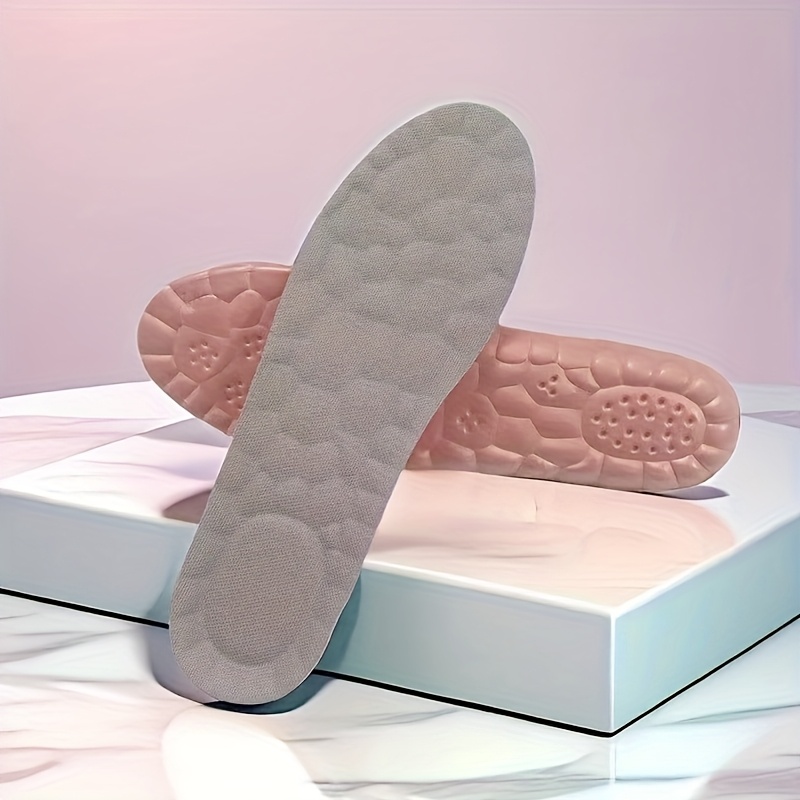 1pair 4d Feet Sole Insoles For Breathable Shock Absorption Running Shoes Pad For Time Insoles