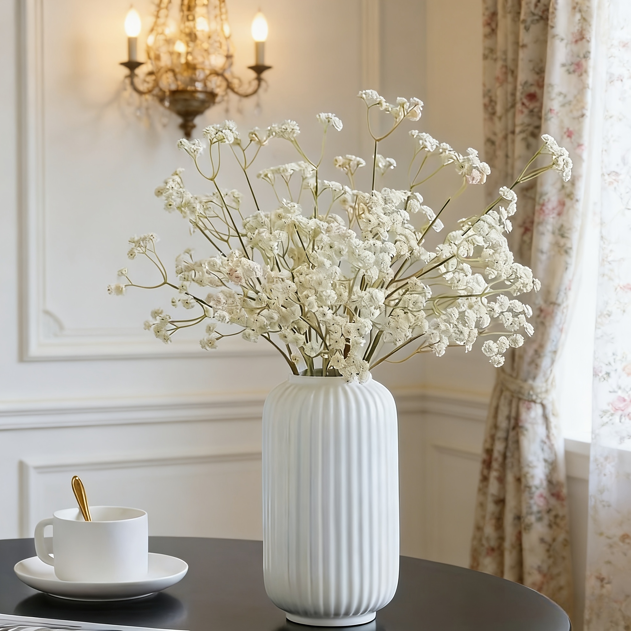 4pcs Artificial Simulation Long Branch Autumn 's Breath Fake Flowers Suitable For Home Wedding Party Kitchen Holiday Decor