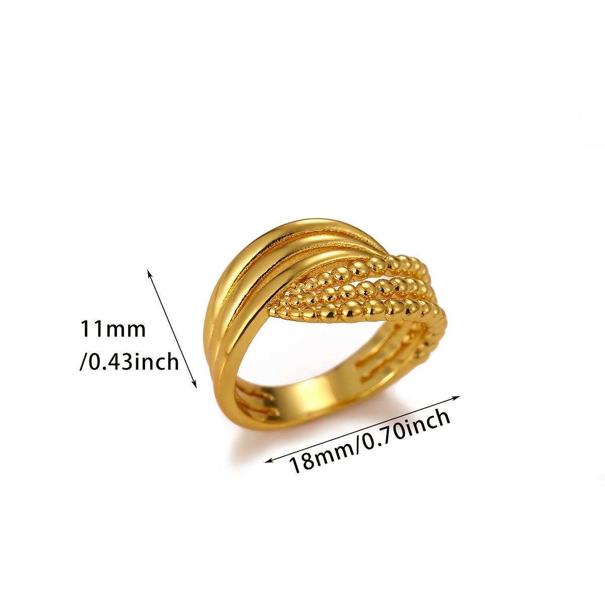 Women's Multi-Layered Interwoven Punk Style Wide-Faced Ring