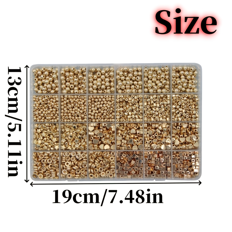 TEMU 3599pcs 4-7mm Heart Star Beads Set With 24-grid Storage Box, For Bracelet Making, Craft & Jewelry Accessories, Ideal For Beginners & , Perfect