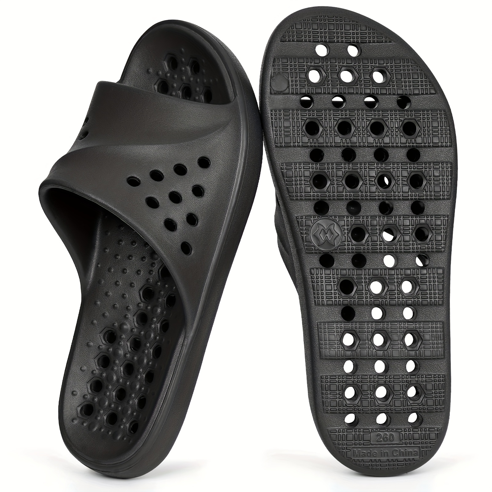 Arch Support Non Skid Shower Shoes Mens Slippers Anti-Slip
