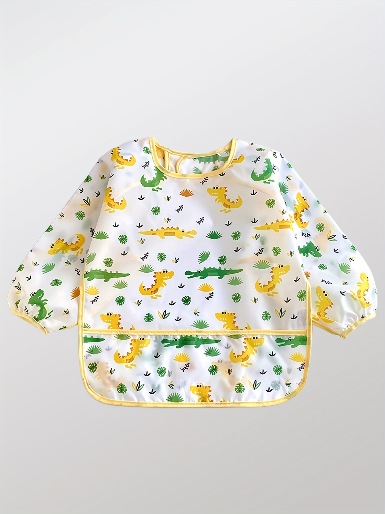 new baby smock infant feeding bib boys and girls toddler gown cartoon painting smock print bib 1