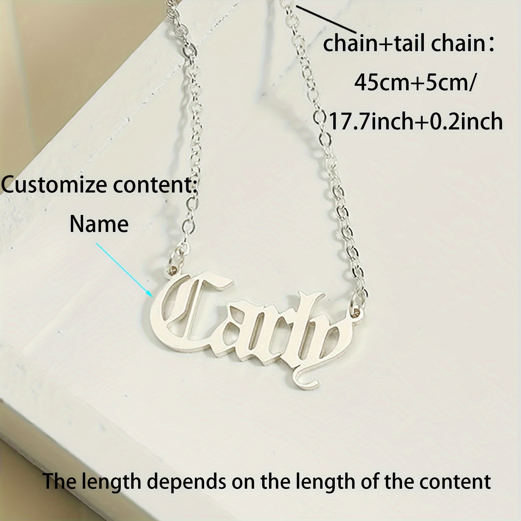 customized personalized english font name pendant necklace Temu