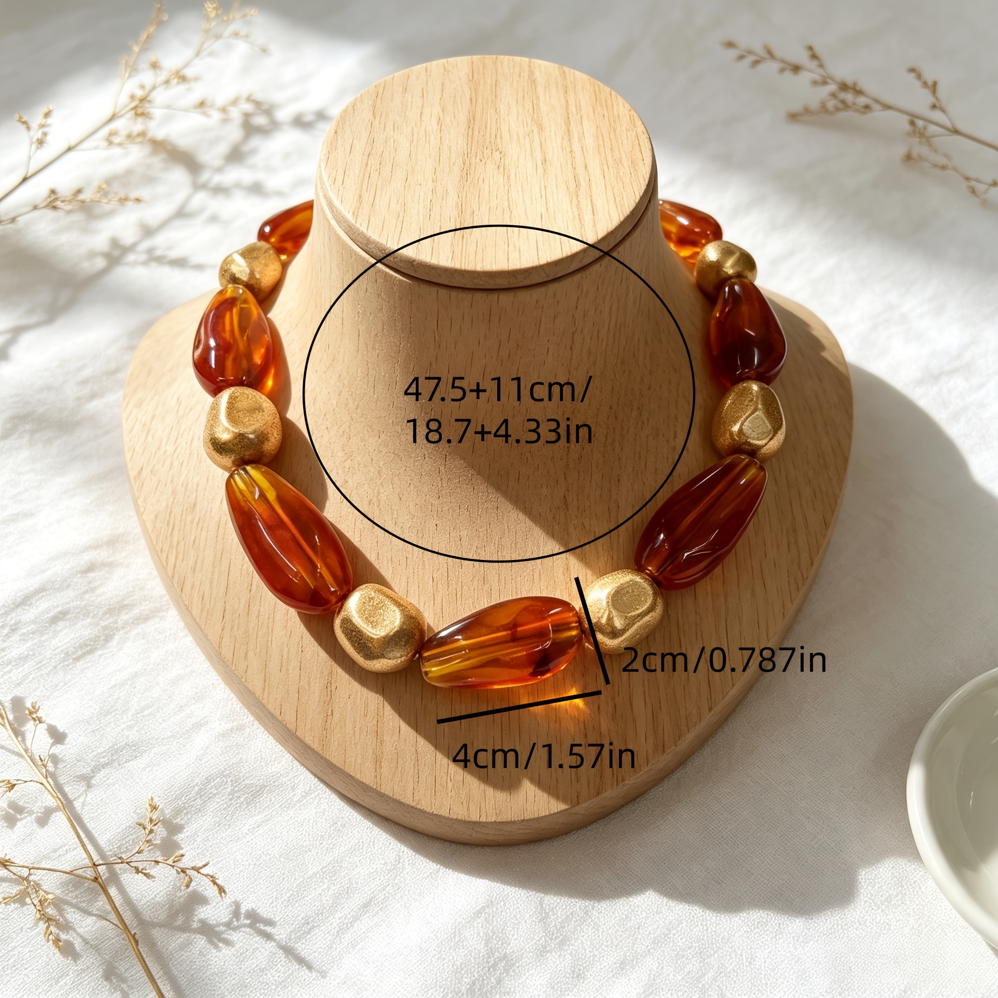 Women's Fashion Statement Necklace with Irregular Bead Chain
