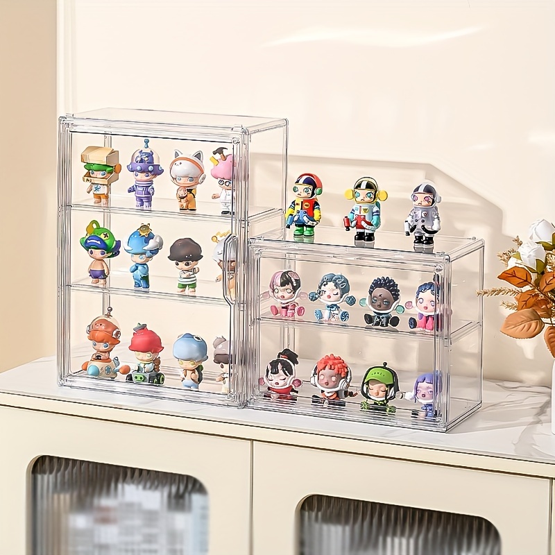 

1pc Transparent Pet Figure Display Stand For Collectibles, Portable Action Figure Storage , Organizer Box For Desktop, Bedroom, Living Room, Office - Suitable For 14+