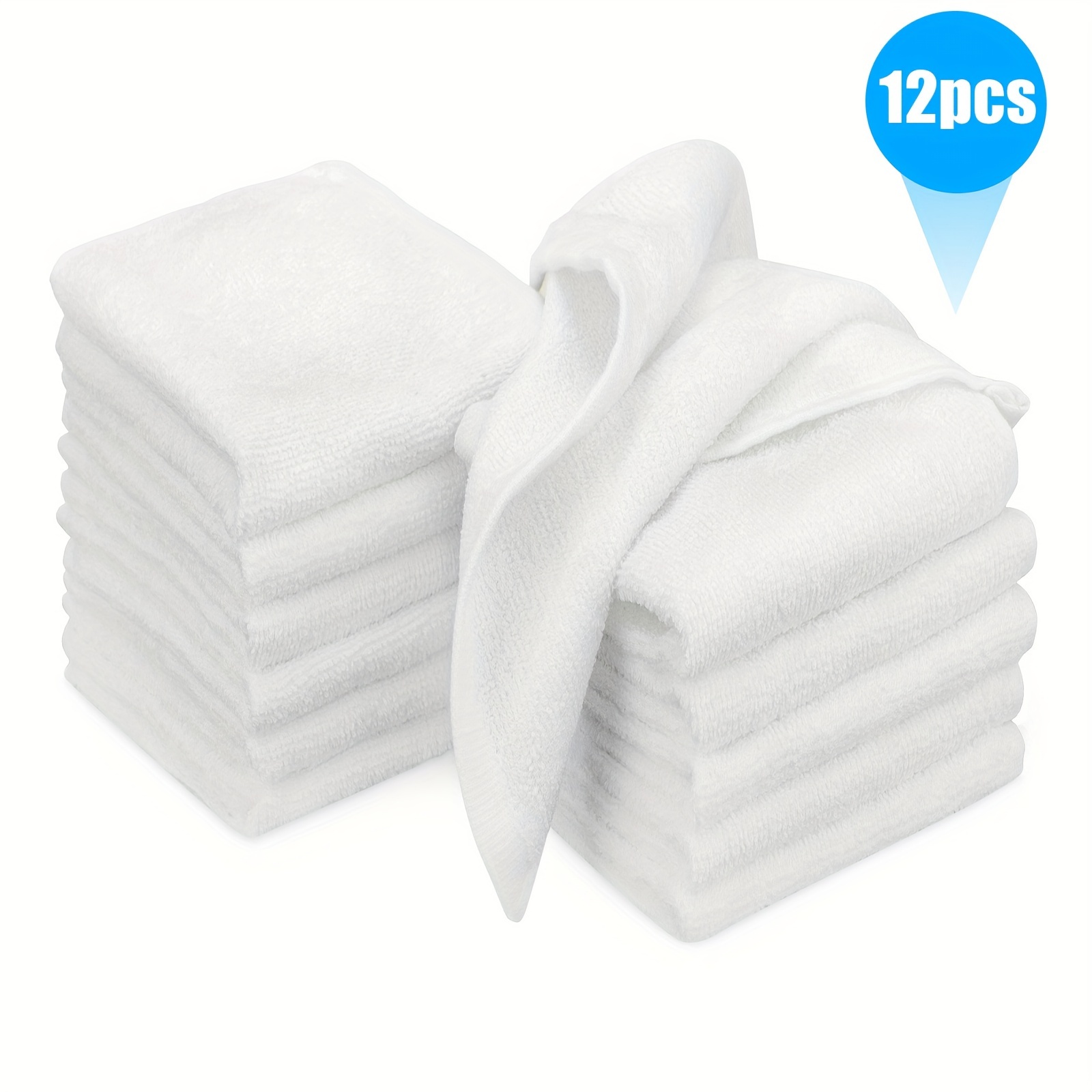 

12pcs 100% Washcloths, & , For Bathroom, Gym, And Spa, , 10.5" X 10.5