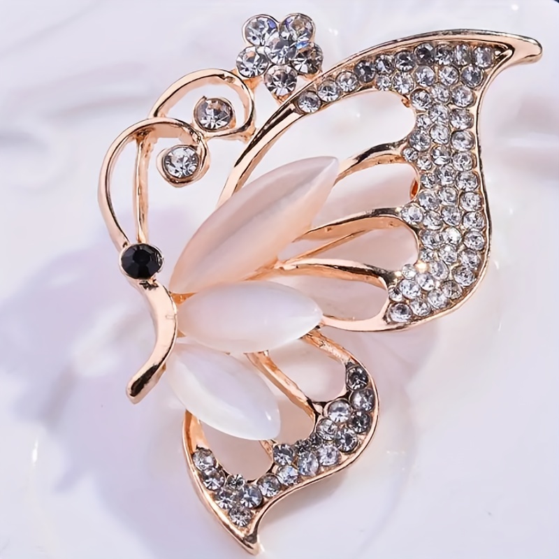 TEMU 1pc Elegant Synthetic Zirconia Brooch For Women Ideal For Stylish Party Anniversary Christmas Gift
