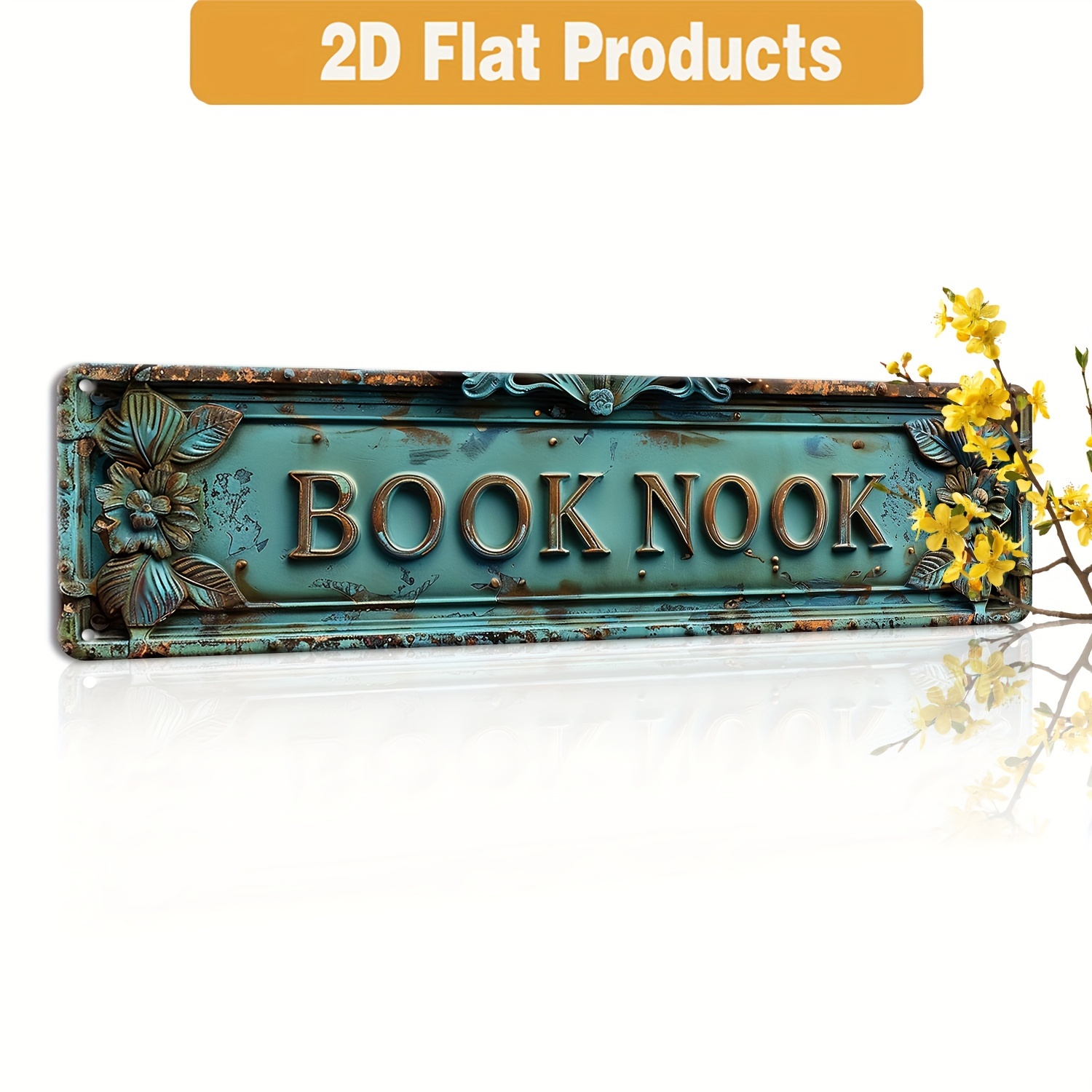 

Vintage Book Nook Metal Sign (16"x4") - Perfect Christmas & Winter Decor, Hd Printed Aluminum Wall Art For Home, Farmhouse, Porch, Bedroom - Ideal Holiday Gift