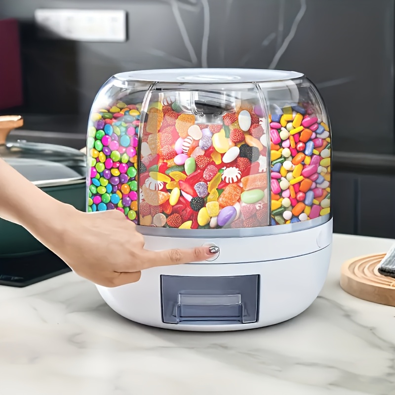 TEMU Halloween Themed Rotating - Large Capacity, Multi Compartment Snack And Small Item Storage Container, Moisture-proof And Insect Proof Sealed,