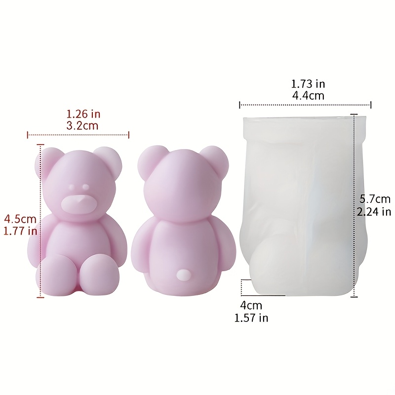 TEMU Stampo in a forma di orso seduto, per fai da te di candele per aromaterapia, diffusori in gesso, pietre profumate, saponi e ornamenti decorativi