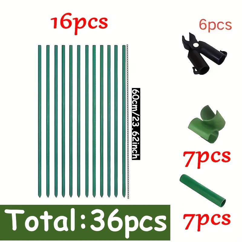 E-shop 36-teiliges Set mit 60 cm langlebigen Garten-Stützhaken – unverzichtbar für Pflanzenstützen, einfach einzusetzen. Enthält 16 Stützhaken, 6