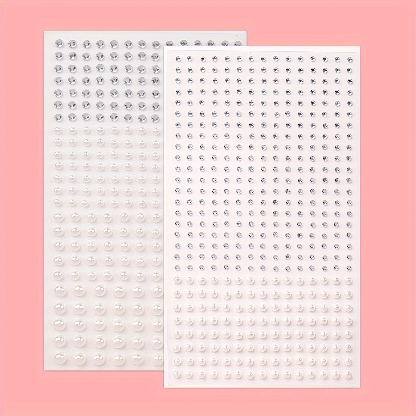 2pcs 3d Silvery & White Rhinestone Pearl Face Stickers - Diy Y2k Makeup For Music Festivals, Masquerade Parties & Eye Decor