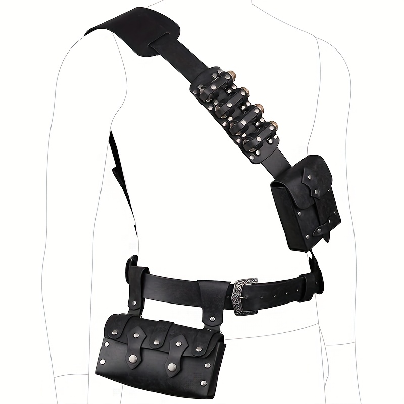 TEMU Accessoire de ceinture tactique médiévale, sac de taille de , idéal pour le cosplay, cadeau de Noël