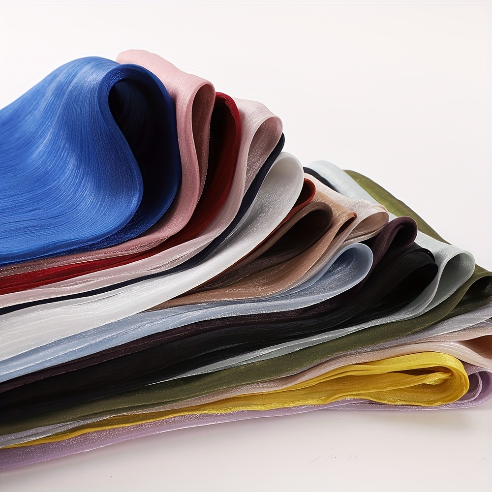 5pcs Set Women's Luxury Pleated Shimmer Organza Hijab Scarf for Muslim Ramadan