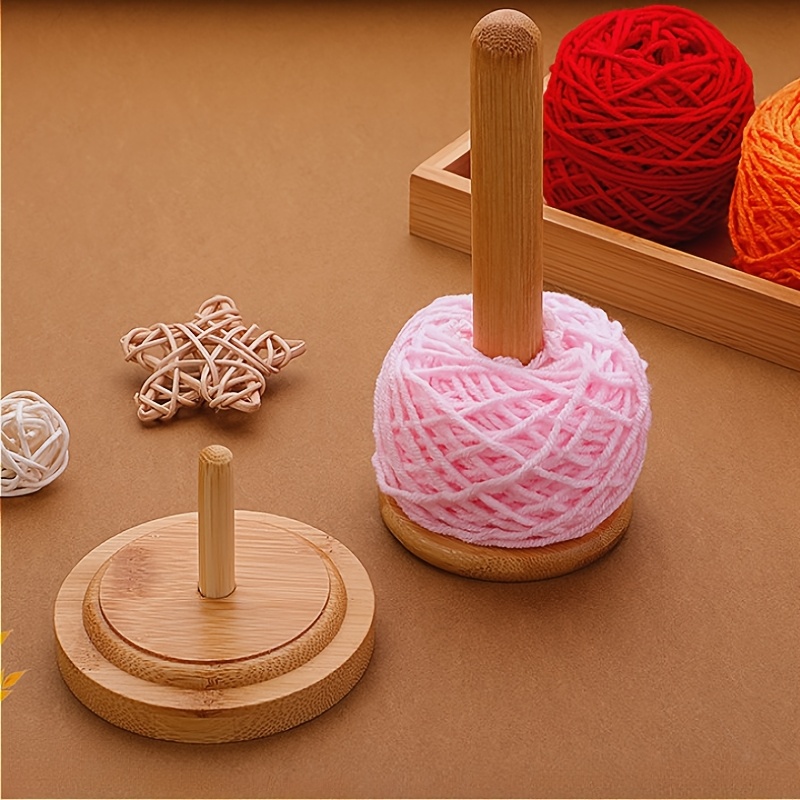 

Removable Yarn Holder And Tissue Holder, Wooden Rotating Yarn Support For Desktop Thread Spools.