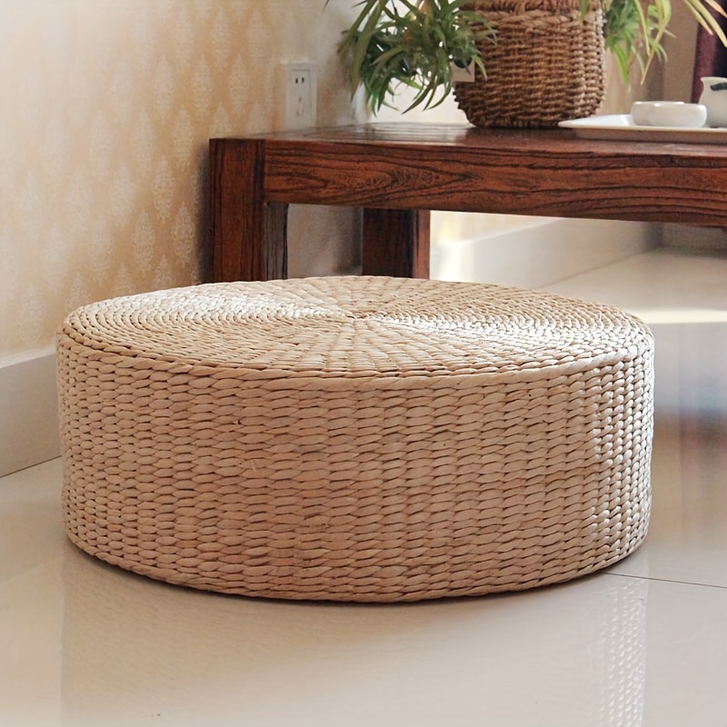 

Handcrafted Round Straw Seat Cushion - Portable & Reusable Dandelion Pad For Meditation, Yoga, And Home Decor - Ideal For Living Room, Bedroom, Balcony