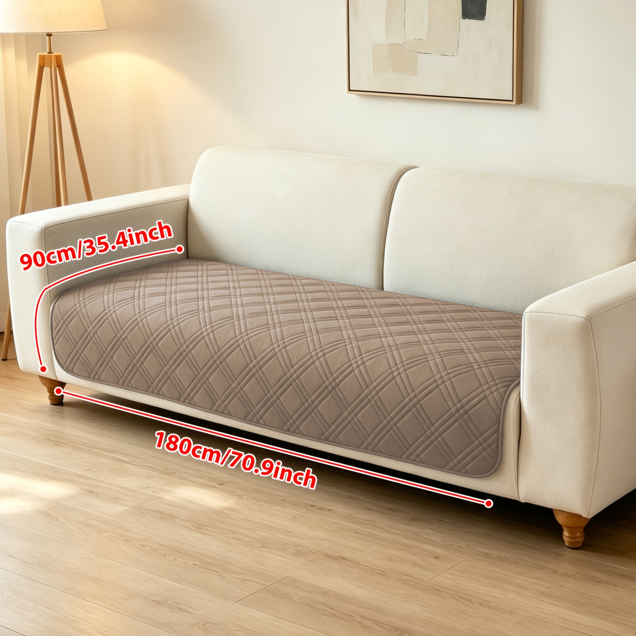 TEMU 1pc Modern Sofa Cushion Cover Suitable For 1/2/3/4-seater Couches, Non-slip Sofa Protector With -piece, Machine Washable Cover Compatible For