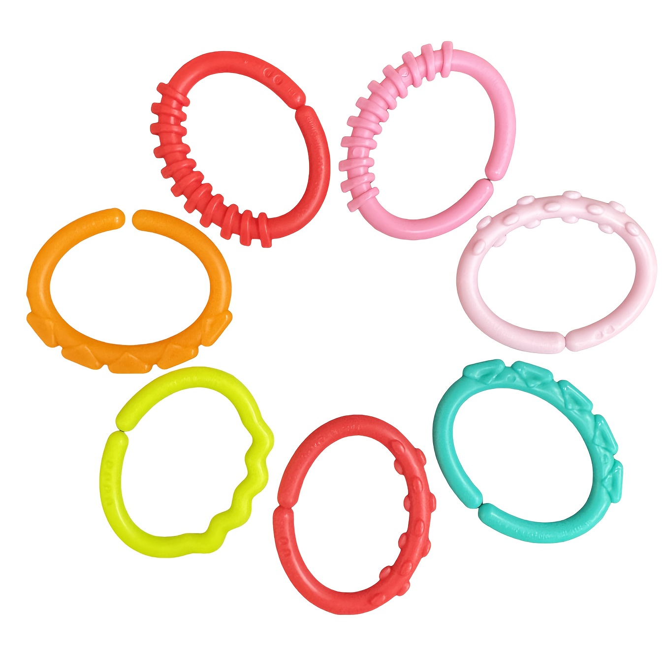 Image of 6 Color Baby Early Education Toys, Plastic Hand-held Toys, A Set Of 7/14/21pcs Random Shape And Color Matching Toys, Hand-held Toys, Educational Matching Toys For Boys And Girls