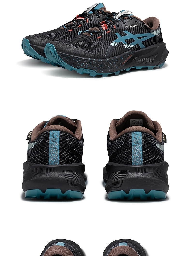 ASICS Men's Trail Running Shoes, Grippy and Wear-Resistant Sneakers, Breathable Running Shoes, TRABUCO 14 GTX, Black, 1011C165-001