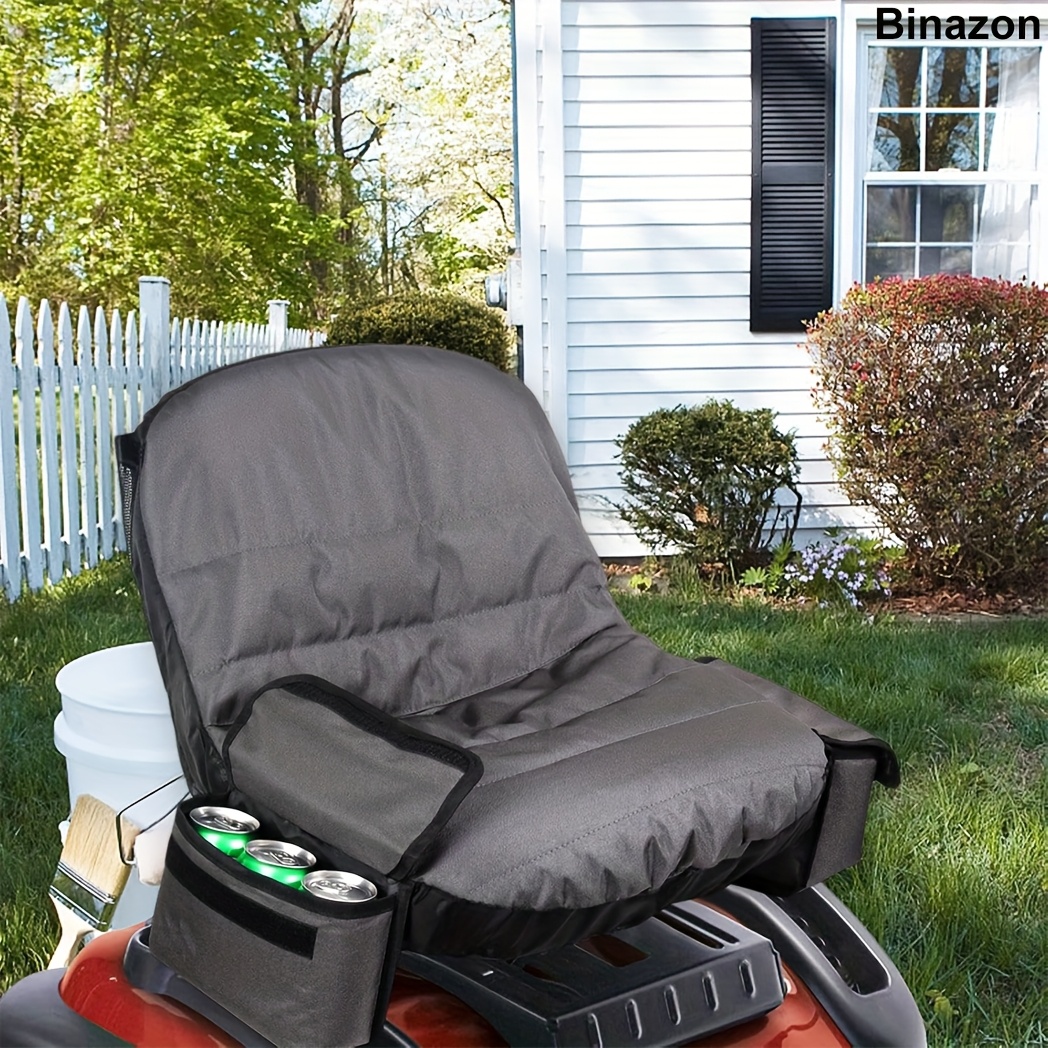 600D Oxford Fabric Riding Lawn Mower Seat Cover Heat-Resistant Tractor  Seat Protector with Adjustable Straps Storage Pockets for Most