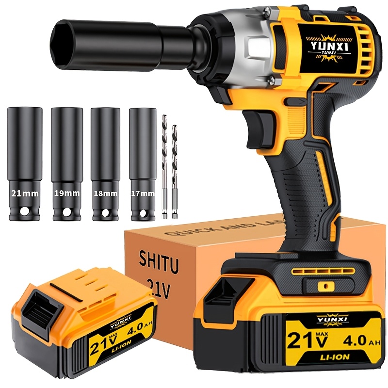 21V Cordless Impact Wrench Set, High Torque Multifunctional Tool