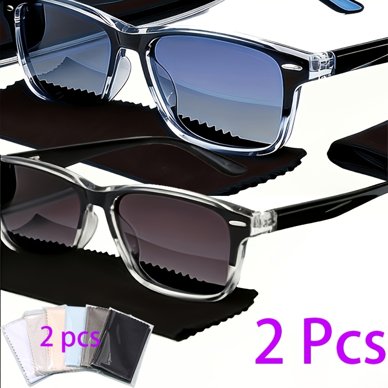 TEMU 2 Paires de Lunettes de Mode Unisexe Légères et Élégantes avec un Design Rétro Tendance, Parfaites pour les et l'Usage