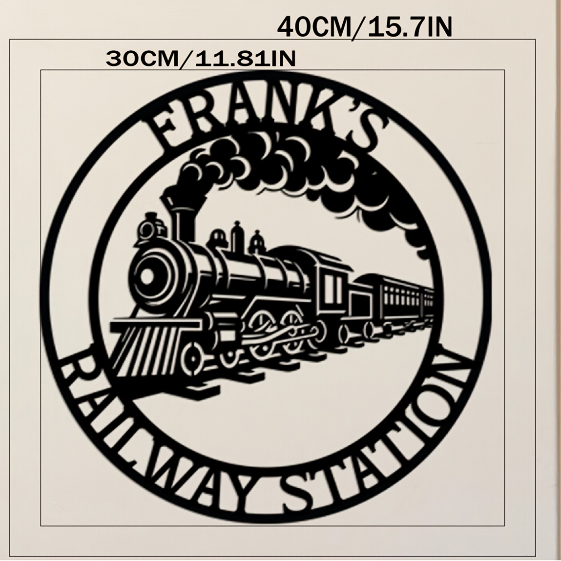 TEMU A Personalized Metal Wall Sign Featuring A Customizable Railway Design, Outdoor Decoration And An Ideal Gift For Train Lovers