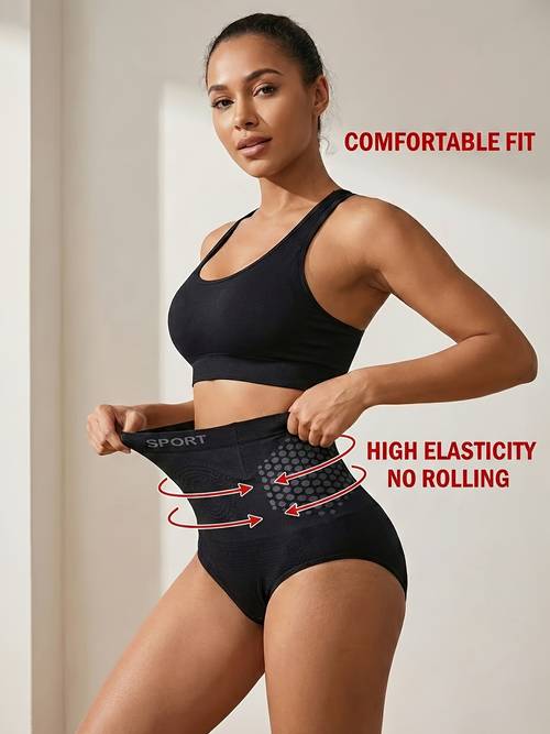 nahtlose, hochtaillierte shaping-slips | po-lifting shapewear für , laufen, yoga & training - -bund, bauchkontrolle, taillenstütze, unterwäsche, mitteldehnbarer stoff, geometrisches muster