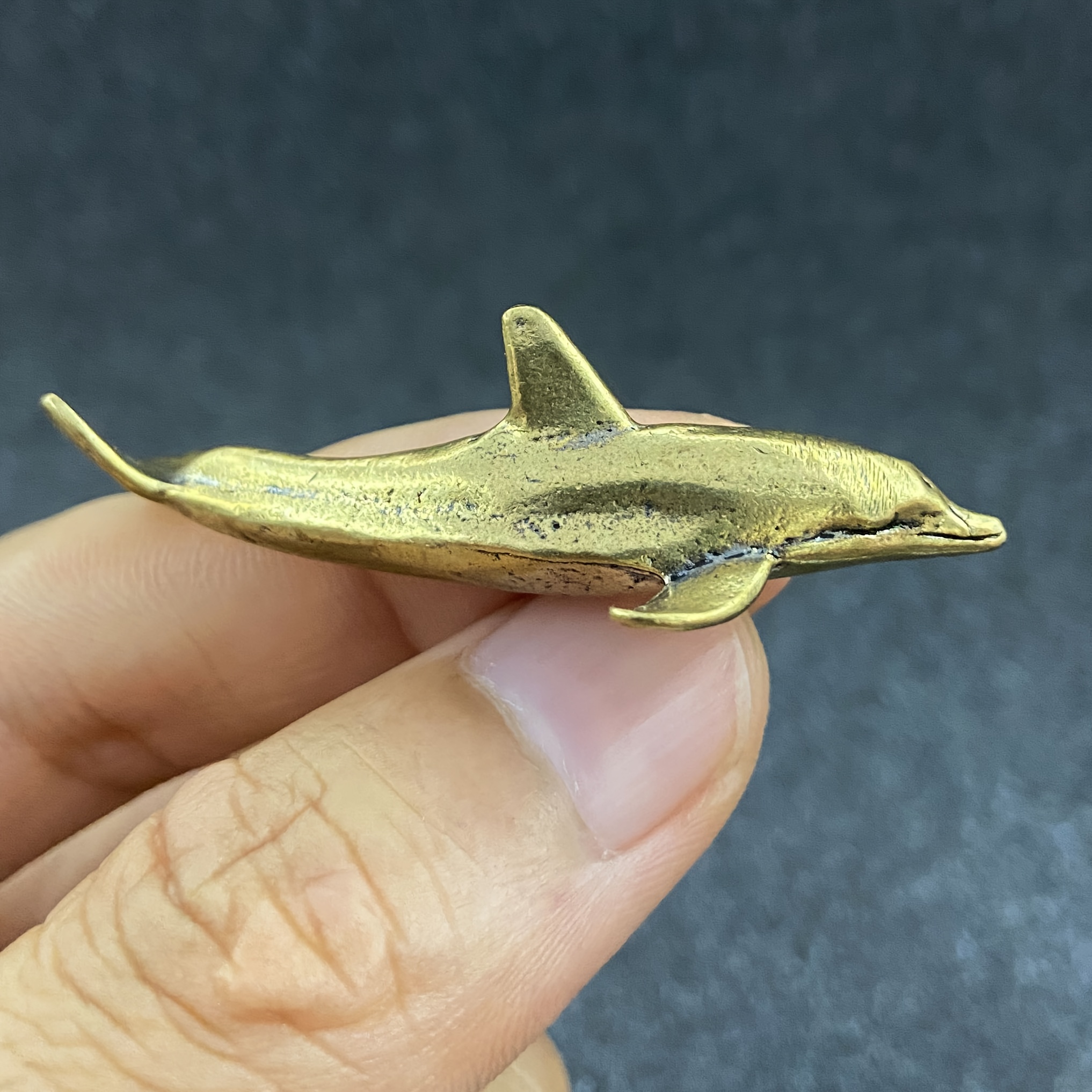 Image of Collectible Figurines ，halloween Dolphin Brass Figurine, Cute Home Desktop Office Bookshelf Decoration, Wholesale Christmas Decor