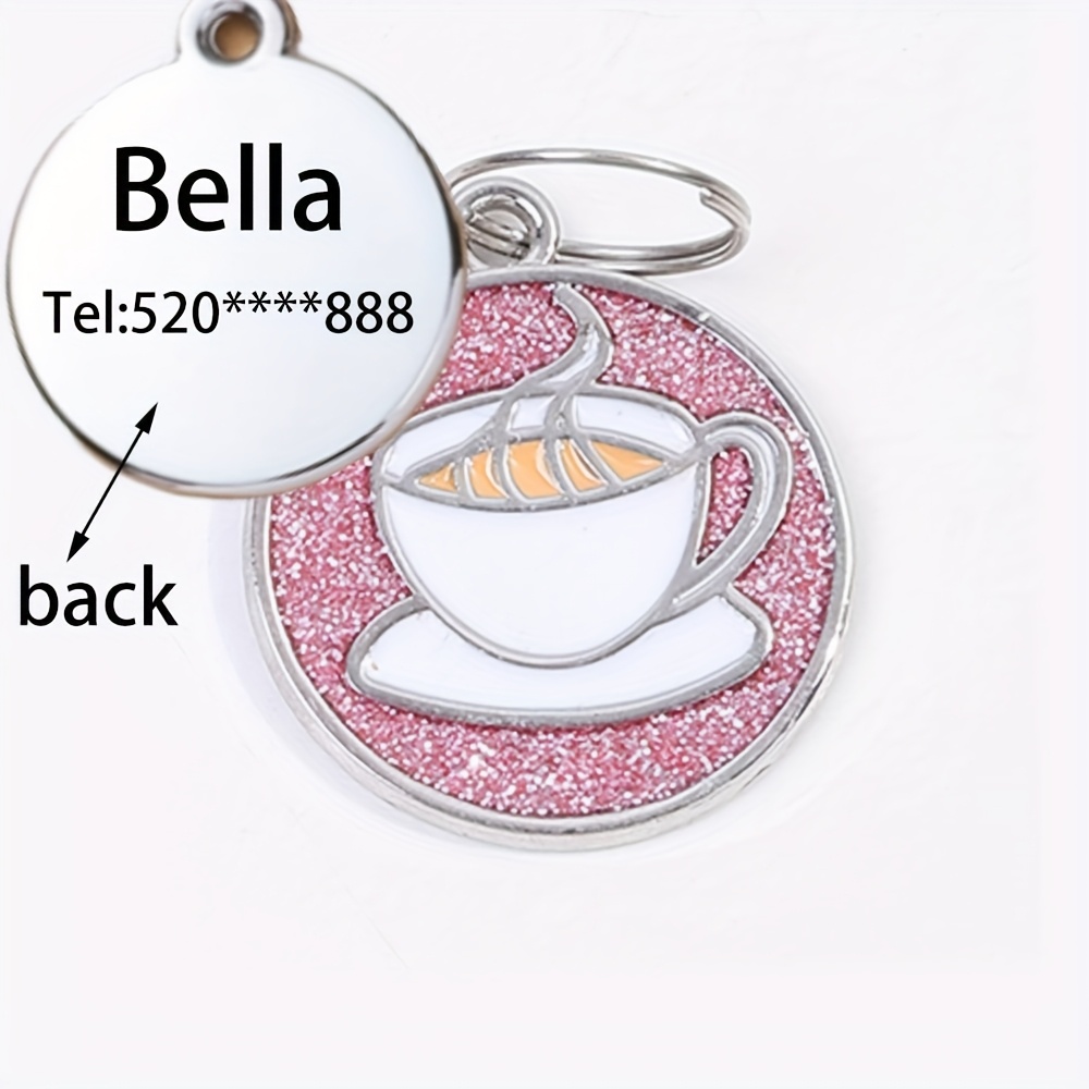 Customizable Coffee Cup-Themed Dog Tags