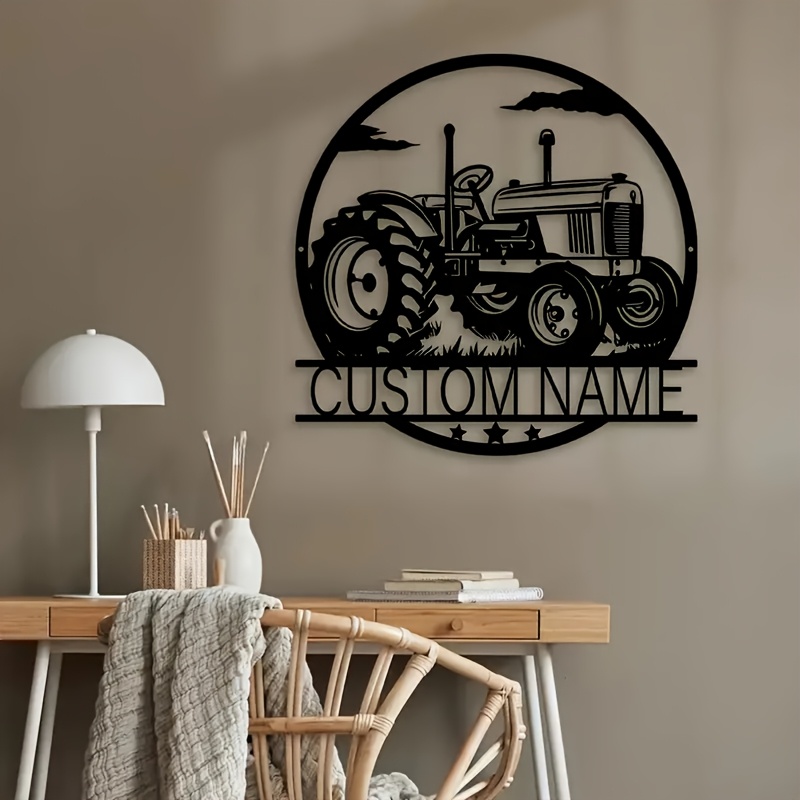 

1pc Custom Tractor Wall Art, Personalized Name Farmhouse Decor, Metal Tractor Sign, Art , With No Electricity Needed, For Housewarming Gift, Porch & Patio Decorative Hanging Ornament