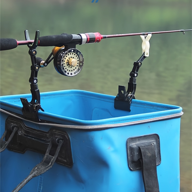 

2pcs Fishing Rod Holder, Foldable And Height Adjustable, Abs Material, Portable Design, Suitable For Ice Fishing And Raft Fishing