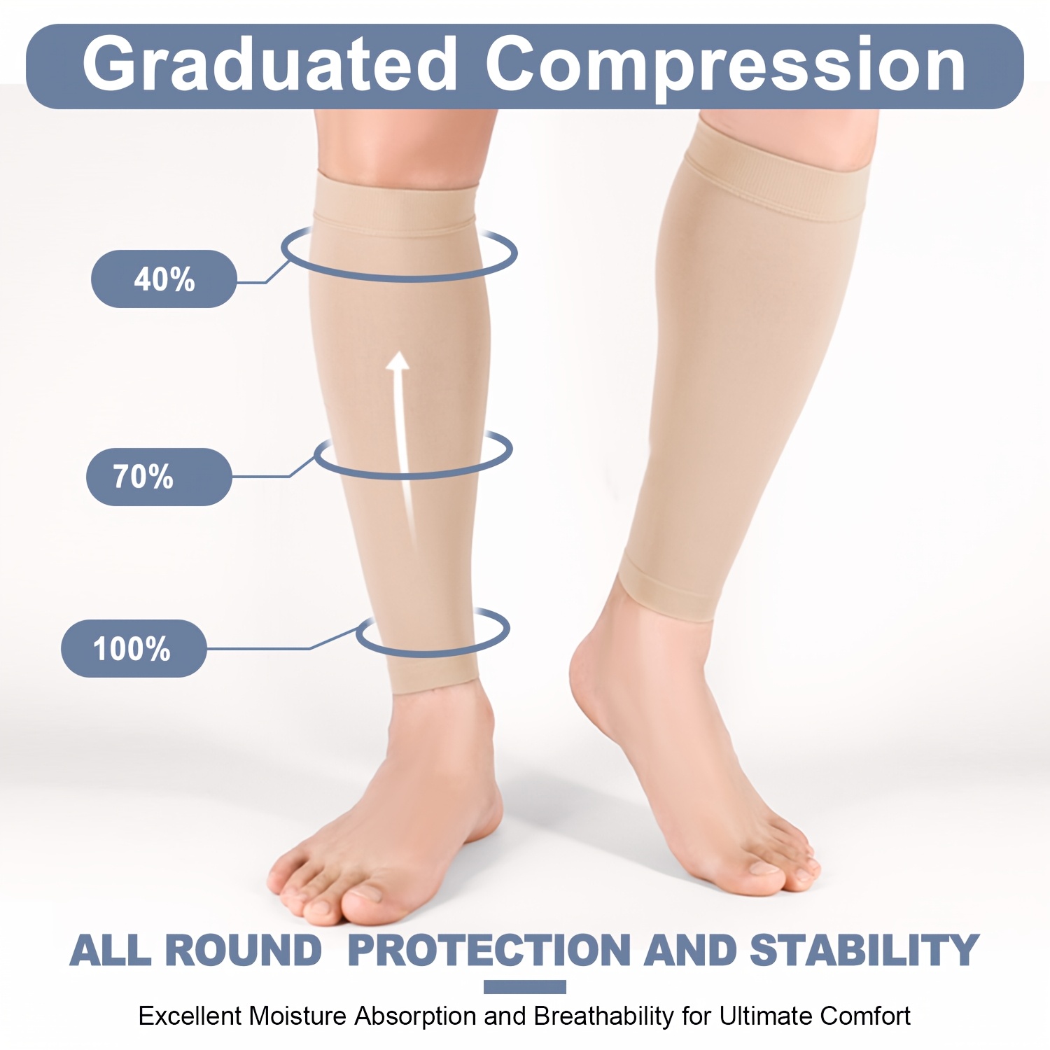 3 Pairs Men's Premium Compression Athletic Socks