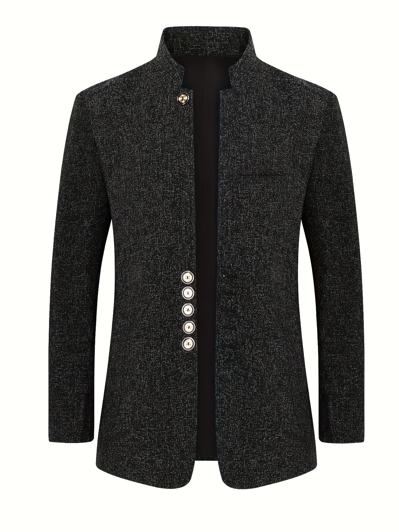 Men's Slim Stand Collar Suit Jacket - Zhongshan Style Fashion Blazer